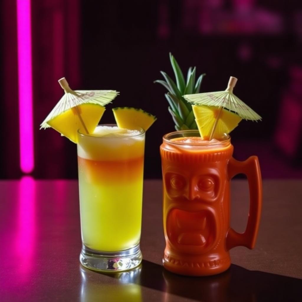 Tropical tiki cocktails